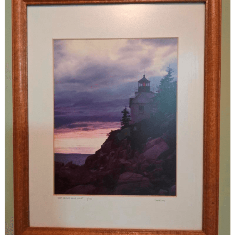 Framed Sunset Lighthouse Photography Print