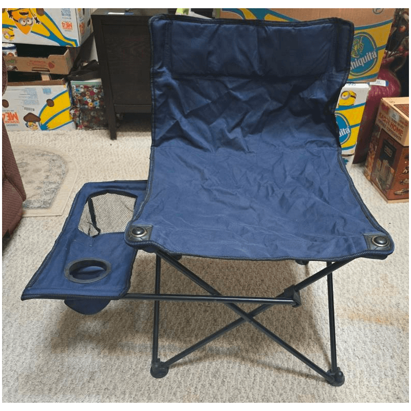 Folding Chair with Mesh Cup Holder and Carrying Bag