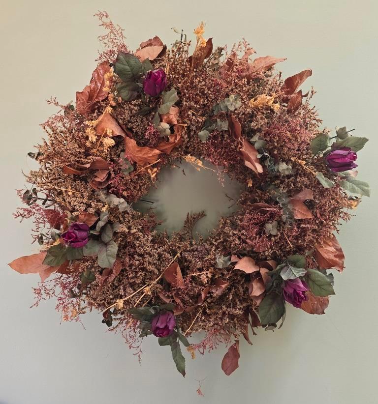 Dried Floral Wreath with Roses