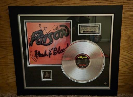 Limited Edition Platinum Plated LP & Signed Memorabilia by Poison - A Collector's Dream