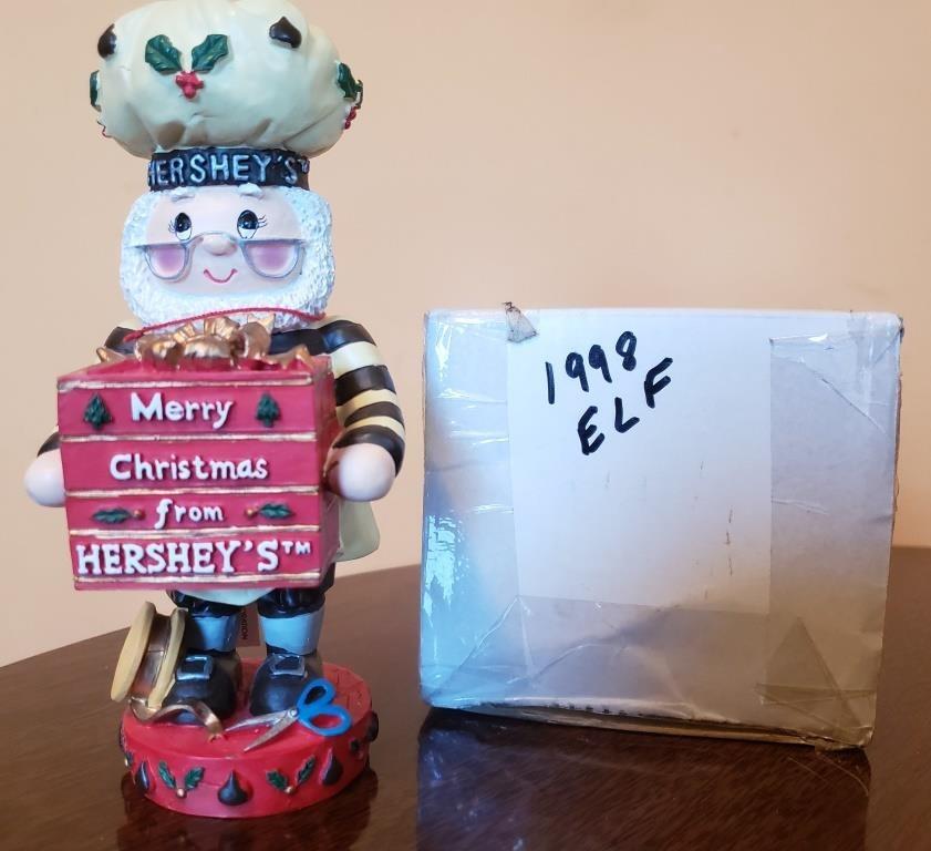 Collection of Hershey's Christmas Elf Figurines (1998-2009) - Festive Holiday Decor