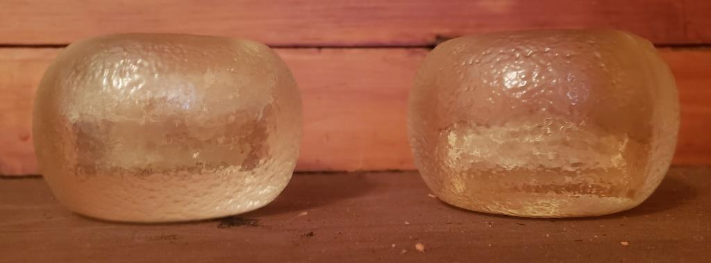 Pair of Frosted Glass Candle Holders - Elegant Decorative Set