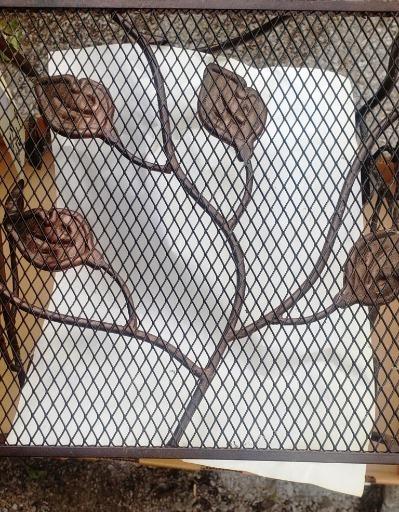 Decorative Metal Plant Stand with Leaf Design, 10x10x20 Inches