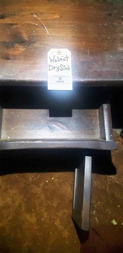 Antique Walnut Dry Sink with Drawer and Door