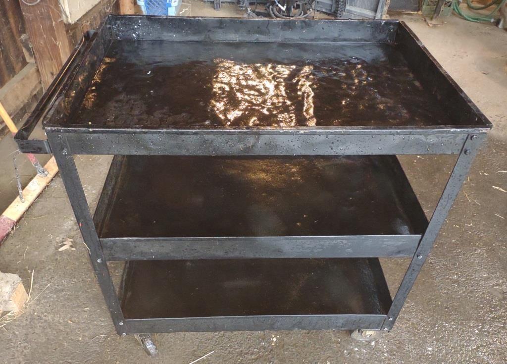 Wheeled Metal Serving Cart