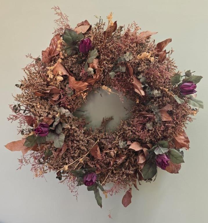 Dried Floral Wreath with Roses