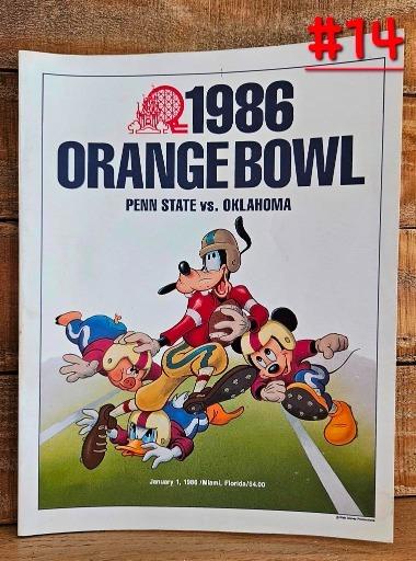 1986 Orange Bowl Program featuring Disney Characters and Football Theme