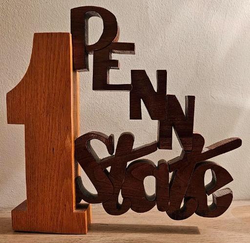 Vintage Penn State Number One Wooden Sculpture - A Collector's Gem