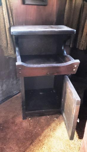 Antique Walnut Dry Sink with Drawer and Door