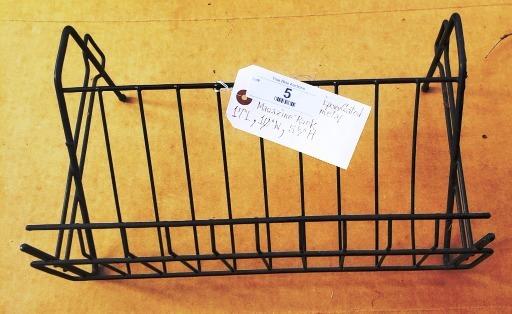 Black Wire Magazine Rack with Handle for Storage and Organization