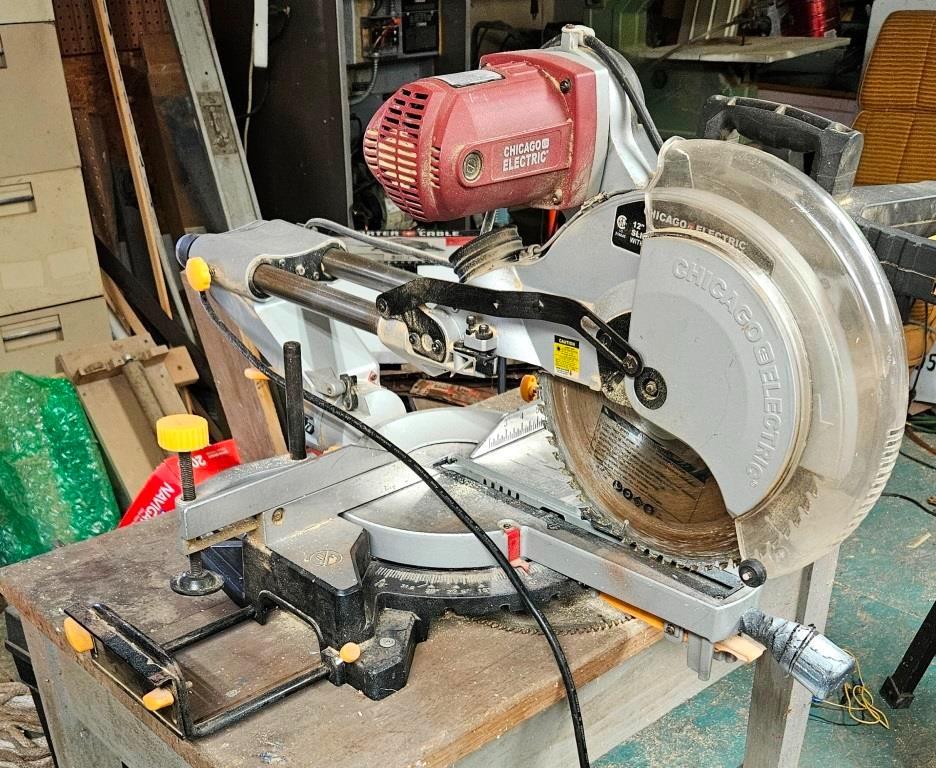 Chicago Electric 12" Sliding Compound Miter Saw - Precision Cutting Tool