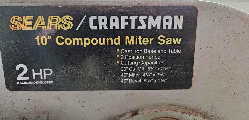 Sears Craftsman 10" Compound Miter Saw - Precision Cutting Tool for Woodworking