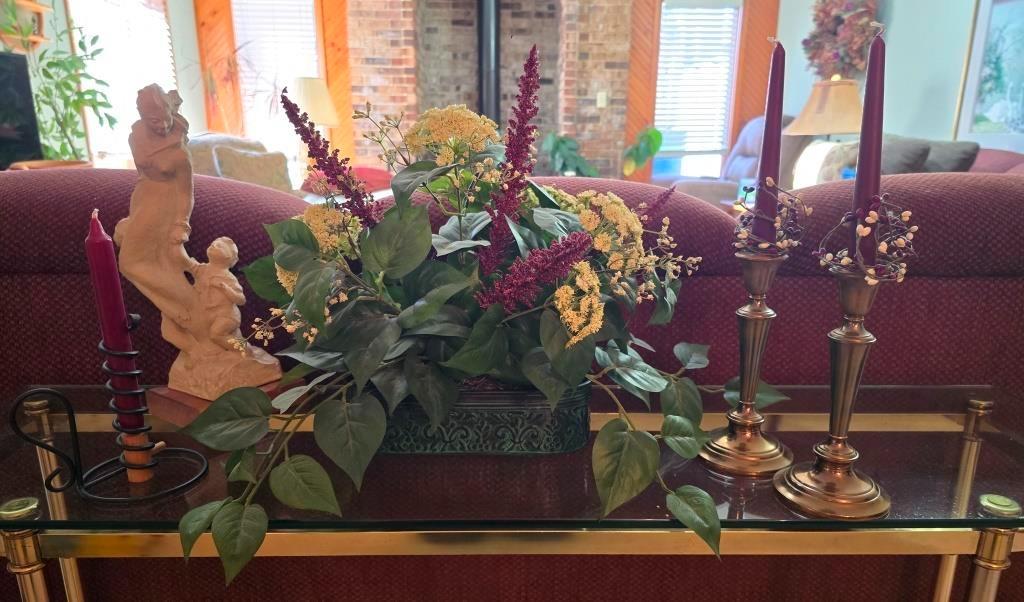 Classic Candleholders and Floral Decor