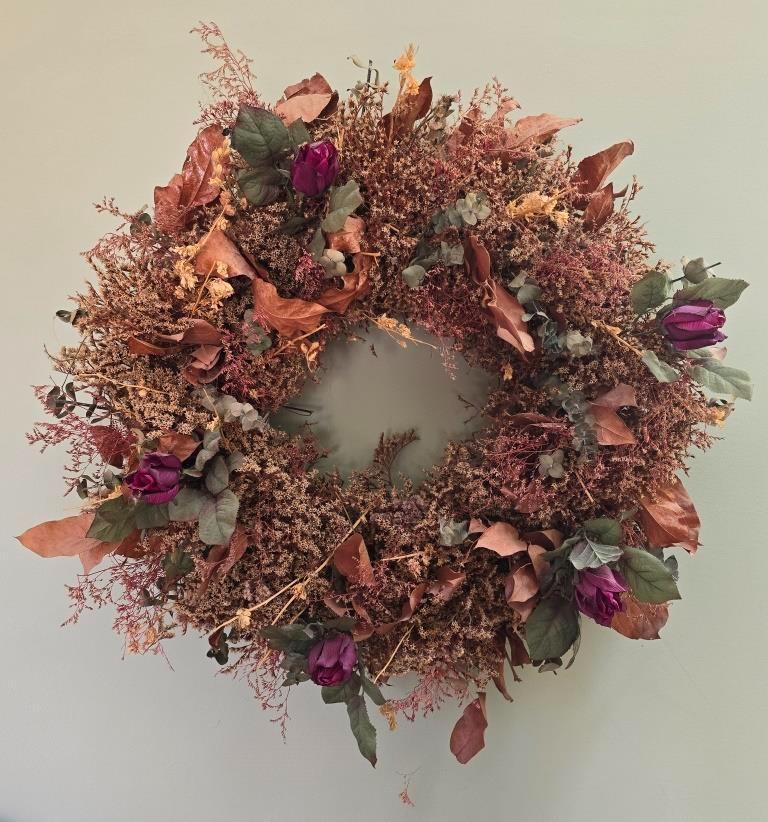 Dried Floral Wreath with Roses