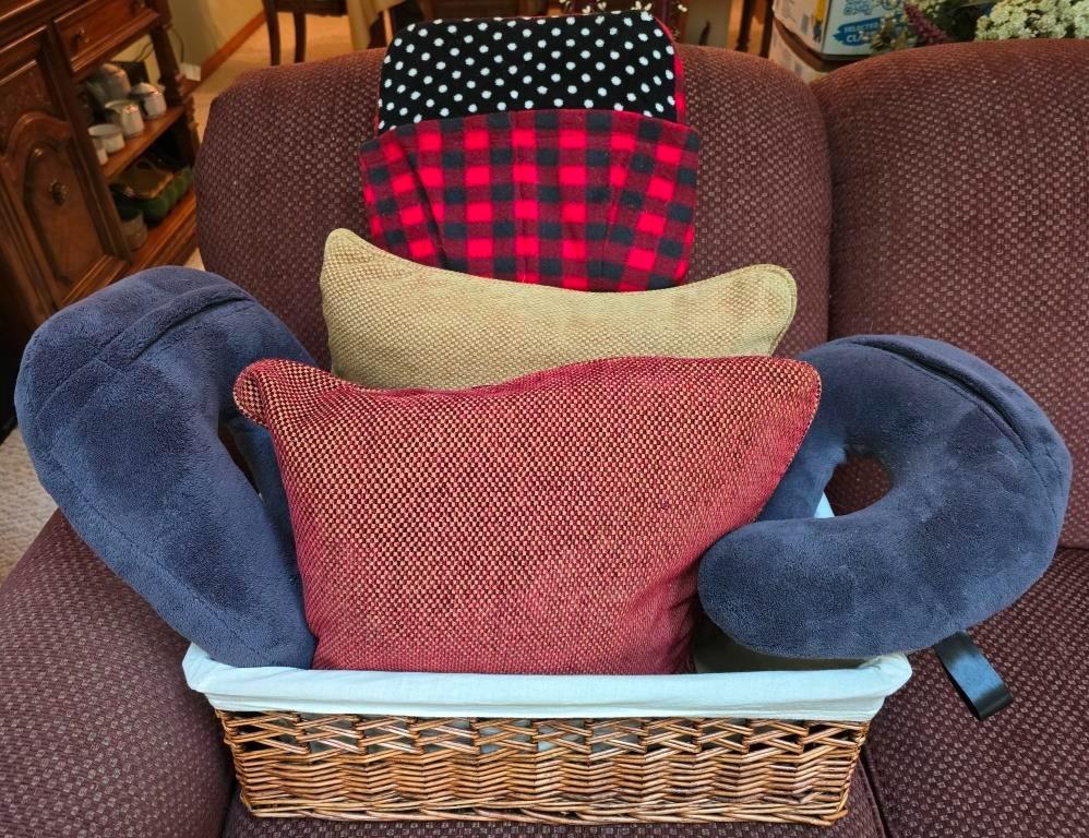 Assorted Travel Cushions and Blankets